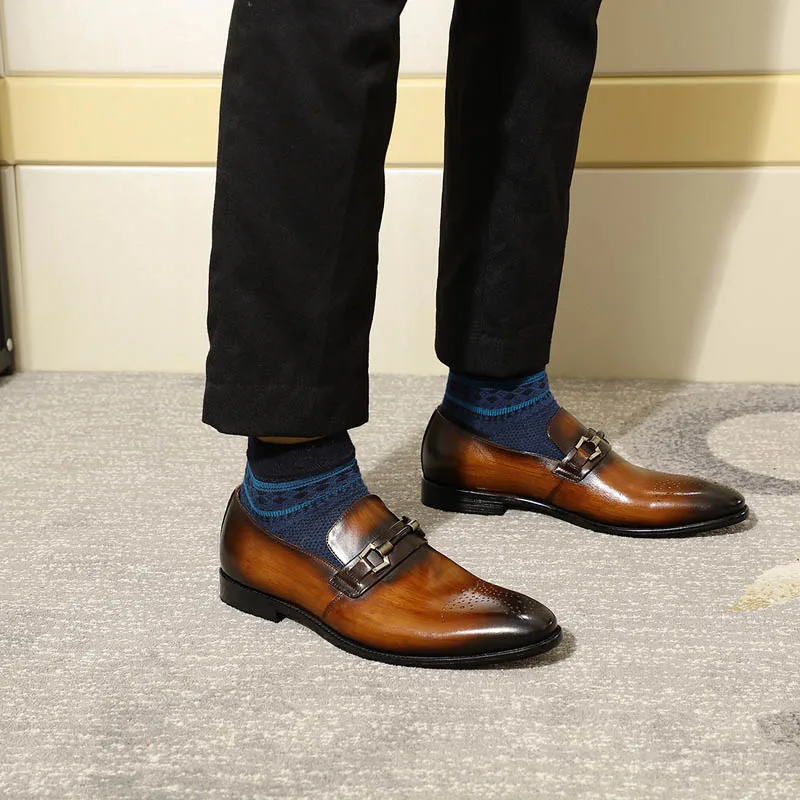 

FELIX CHU Luxury Mens Penny Loafers Genuine Leather Men Wedding Shoes Slip On Comfortable Casual Formal Business Men Shoes