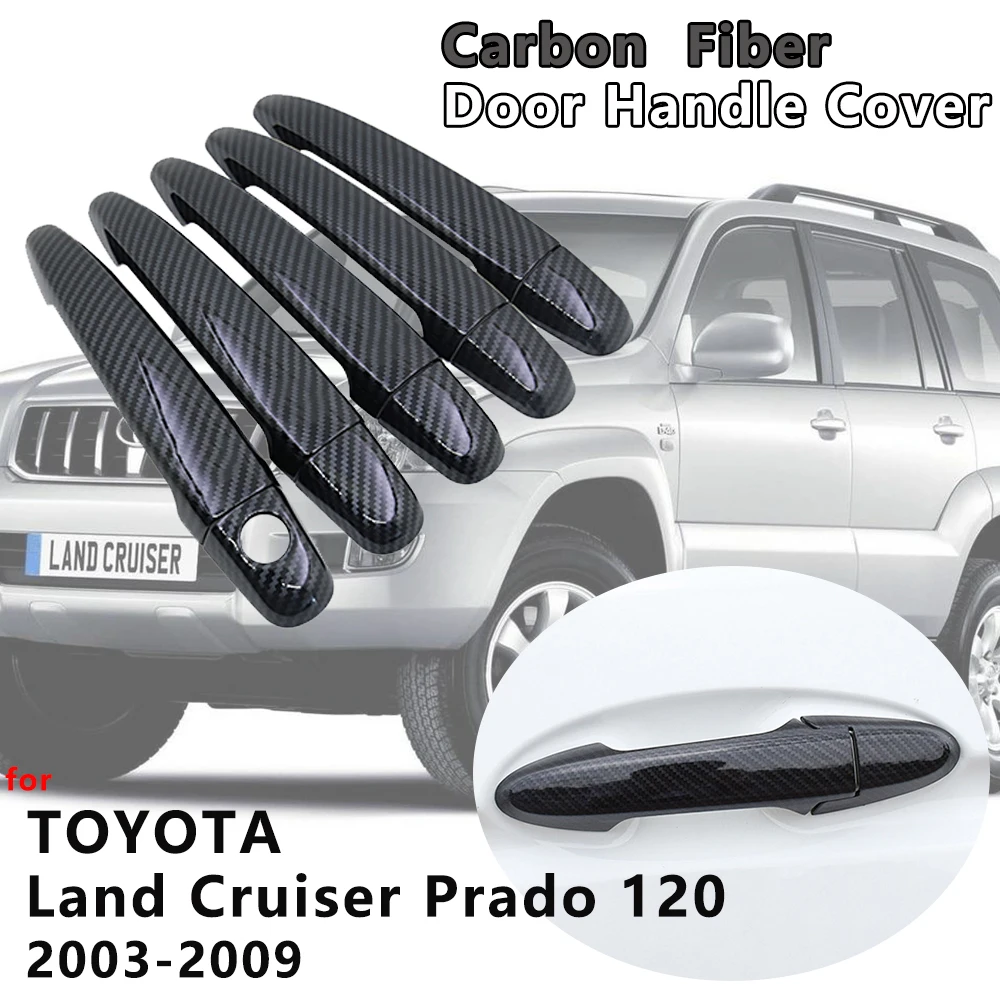 Крышка дверной ручки из углеродного волокна для Toyota Land Cruiser Prado 120 J120 L120 2003 2004 2005 2006