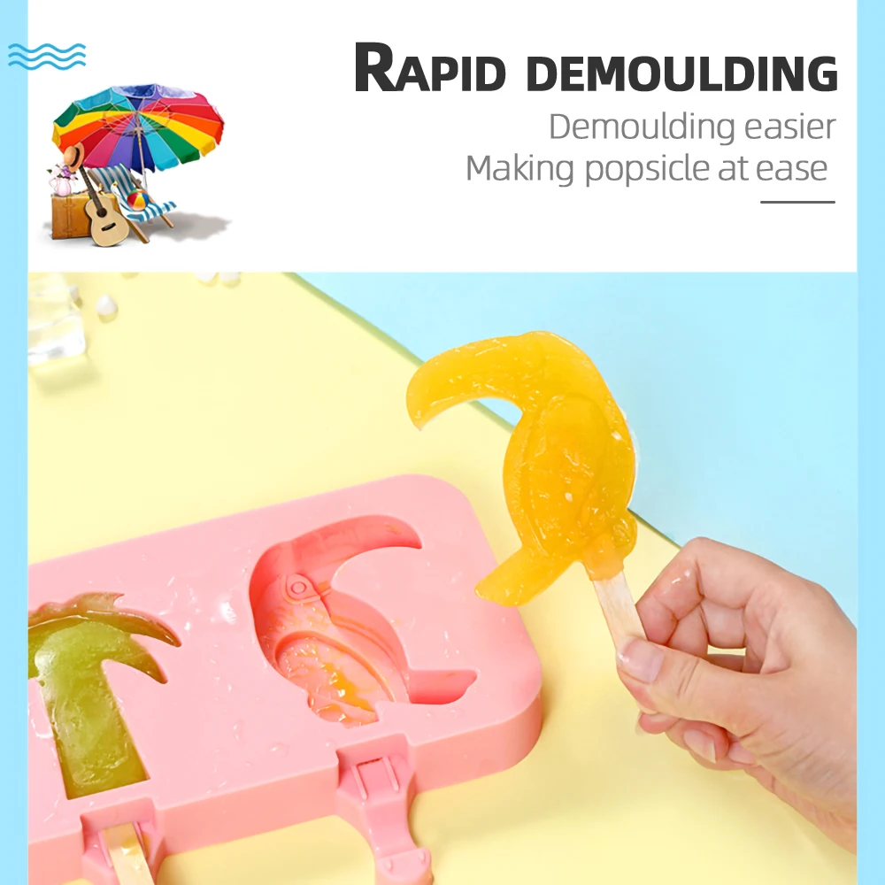 Пищевая силиконовая форма для мороженого снеговика сделай сам с палочками