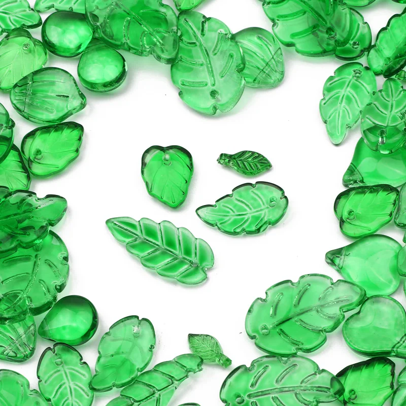 Хрустальные бусины лэмпворк 20 шт./лот из чешского стекла с смешанными листьями