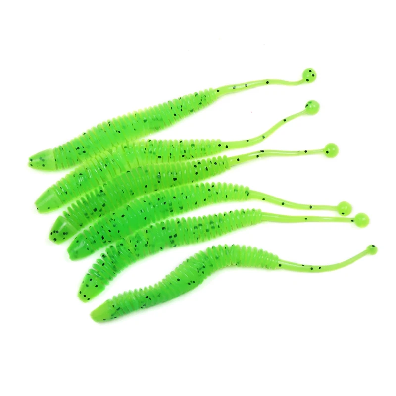 6 шт./компл. мягкая в форме червя приманки искусственные белка хвост Мягкая