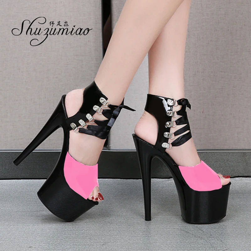 Женские босоножки 2020 пикантные туфли на высоком каблуке полосы для танцев шесте