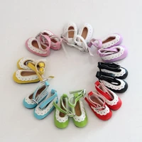 wholesale 4 52 1cm pinkwhiteblackpurpleredblueyellowgreen pu lace shoes for 16 bjd doll cute shoes doll accessories