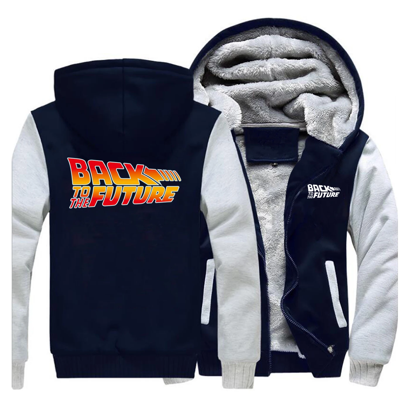 Назад в будущее зима Мужская Толстая Теплая Флисовая Куртка мужская Черная