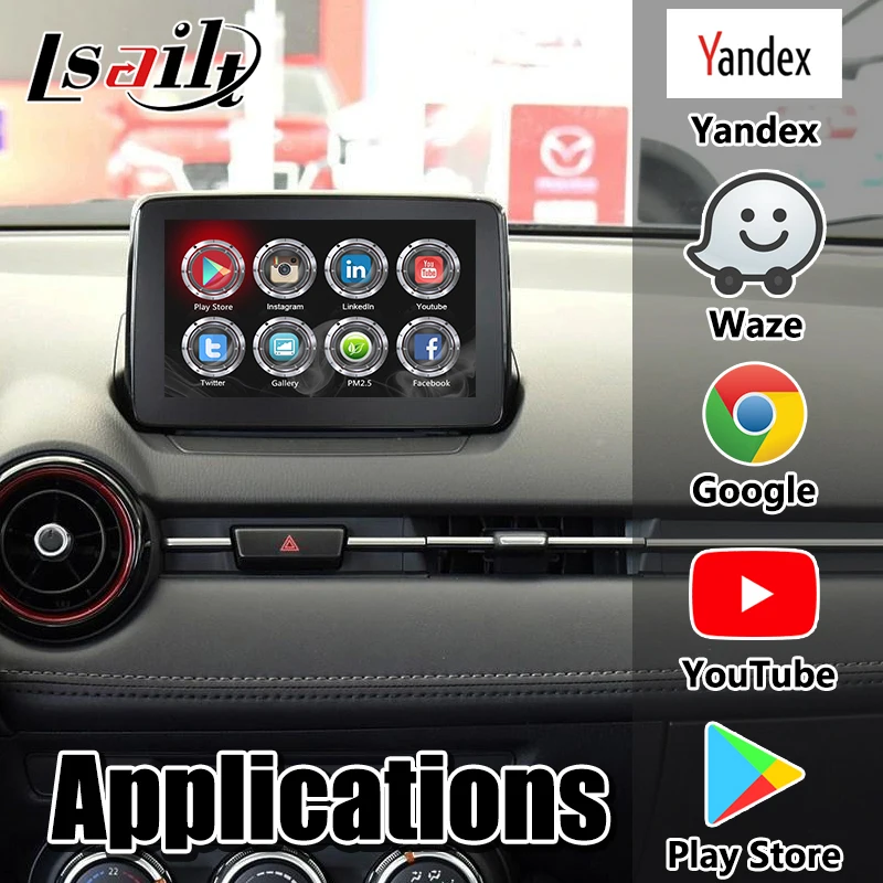 Android 7 1 навигационный интерфейс для Mazda CX-3 2014-19 поддержка Яндекса carplay android авто waze