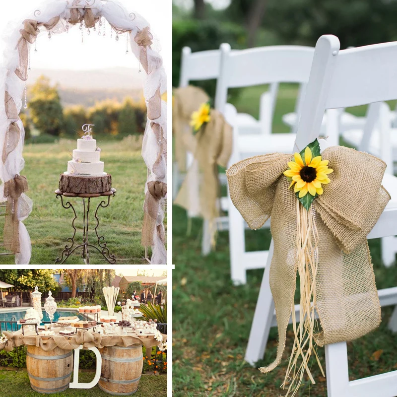 2 м из натурального джута в декорированном мешковиной горшке ленты гессенской