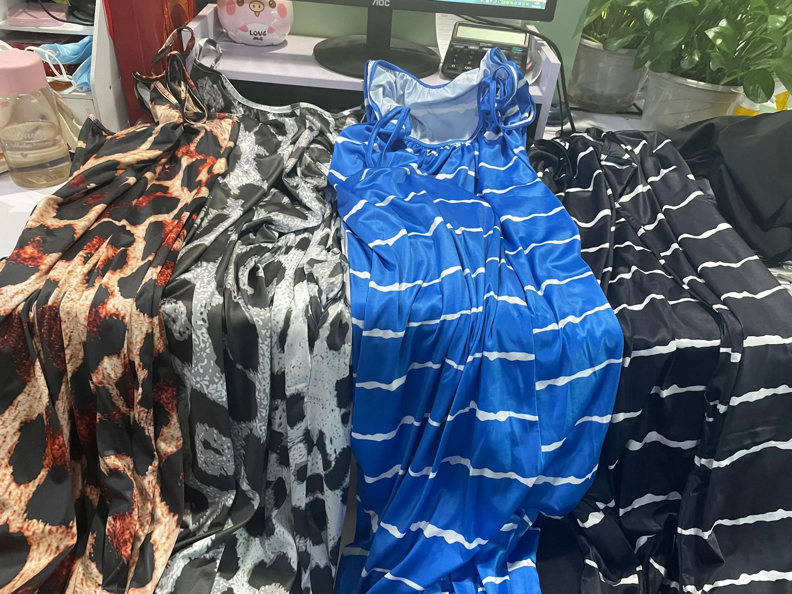 

Fashion Beach Leopard Stripes Print Jumpsuits Women Sleeveless Spaghetti Straps Sleeveless Long Wide Leg Pants Backless Rompers