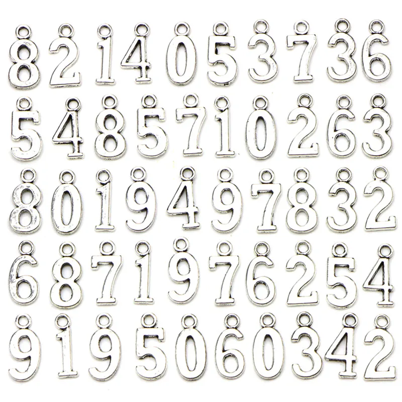 10/50 шт. Смешанные тибетские Подвески с цифрами 0 9 подвеска сделай сам аксессуары