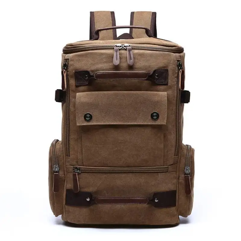 Холщовый рюкзак для мужчин и женщин винтажный вместительный ранец ноутбука 17