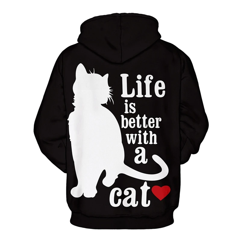 

Cute Cat Mens Streetwear Hoodies Sweatshirt Casual Print Autumn Winter Tracksuit Men Women Unisex 3d Hoody Sportswear Pullover