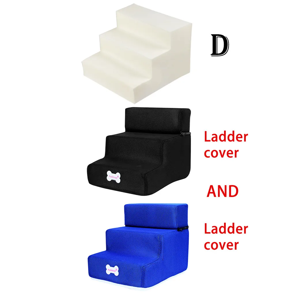 Pet Bed Stairs 3 Ladder Dog House Puppy Cat Steps Mesh Foldable Detachable Ramp Supplies | Дом и сад
