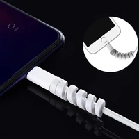 20pcs spiral cable protector for iphone silicone bobbin winder wire cord organizer cover usb charger cable cord protection