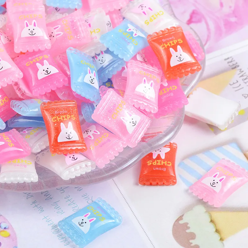 20 шт кавайные карамельные декоративные бусины из смолы с плоской задней стороной