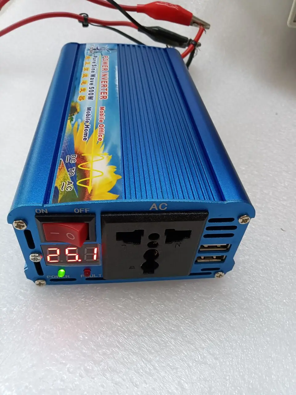 

New Pure Sine Wave 500W DC 12V/24V/48V to AC 110V/220V 50HZ/60HZ Inverter Surge Power 1000W Solar inverter