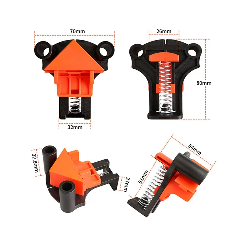 

4pcs Wood Angle Clamps 90 Degrees Woodworking Corner ClampRight Clips DIY Fixture Hand Tool Set for Taper,T Joints,Plate