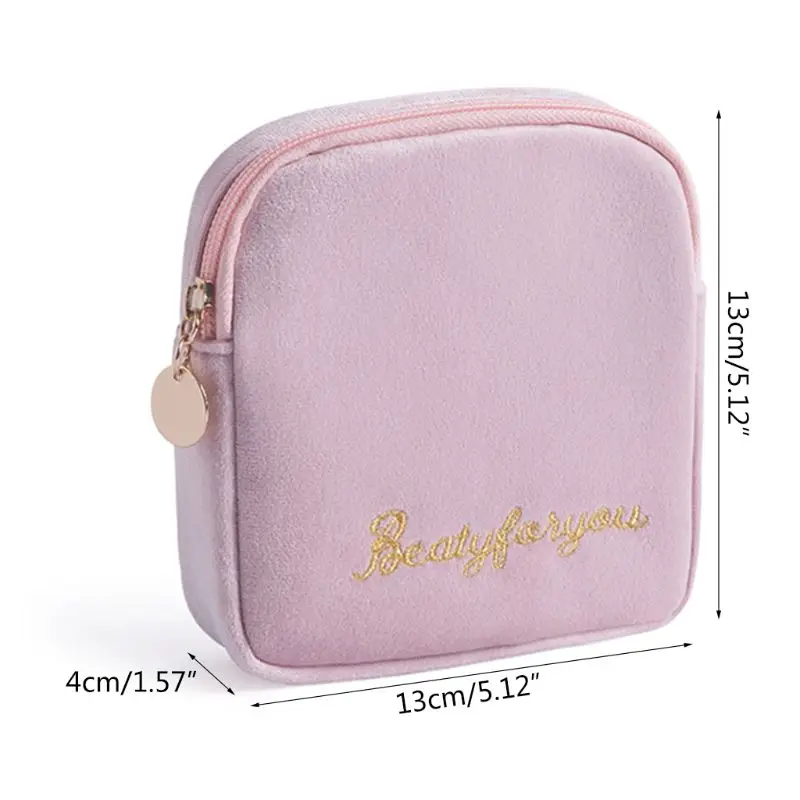 

Soft Flannel Sanitary Napkin Storage Bag Makeup Cosmetic Bag Coin Purse Pouch M68C