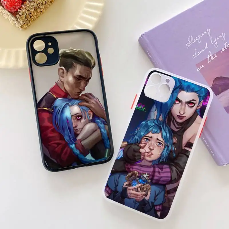 

Arcane jinx Phone Case For iPhone 12 11 Mini Pro XR XS Max 7 8 Plus X Matte transparent Back Cover