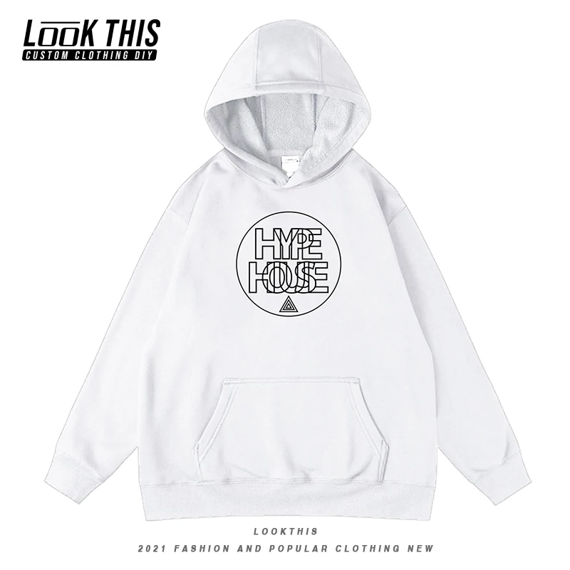 

Hype House Fun Print Loose Sweatshirts Boy Girl Long Sleeve Hooded Hoody Outerwear Fleece Pullover Sportswear Children's Clothes