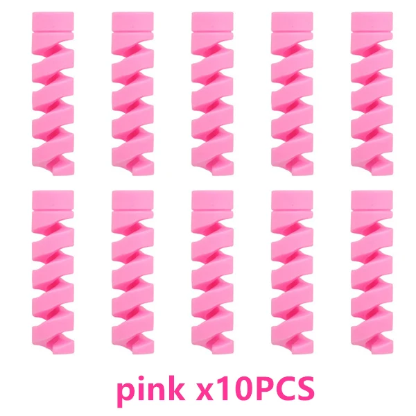 10PCS Pink 10 шт. защитный кабель для зарядки телефонов, чехол для Apple iPhone, USB кабель для зарядного устройства, шнур, восхитительный защитный рукав - Цвет: 10PCS Pink