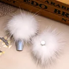 Съемные пушистые Помпоны для дизайна ногтей, 5 шт., Съемные 3D помпоны для ногтей, плюшевые шарики из искусственного меха с магнитной основой, элегантный помпон, драгоценные камни