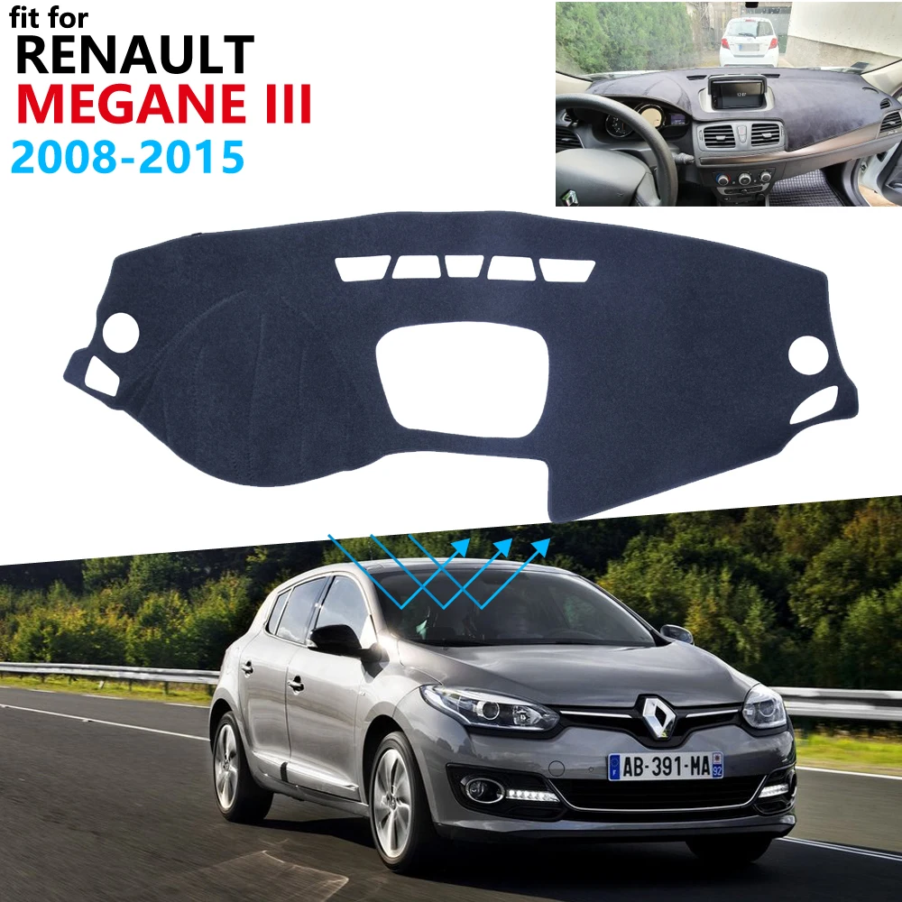 Защитная накладка на приборную панель для Renault Megane 3 III MK3 2008 ~ 2015 купе CC GT коврик от