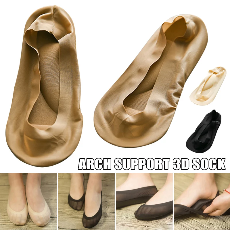 1 пара 3D свода стопы массаж забота о здоровье Для женщин летние носки Ice Silk с