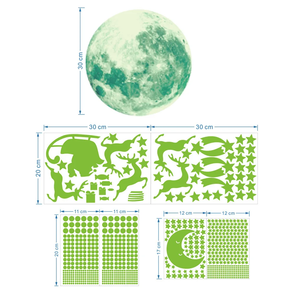 

Luminous Stickers Moon Stars Pegasus Christmas Space Creative Environmental Protection Children Decoration Fluorescent Stickers