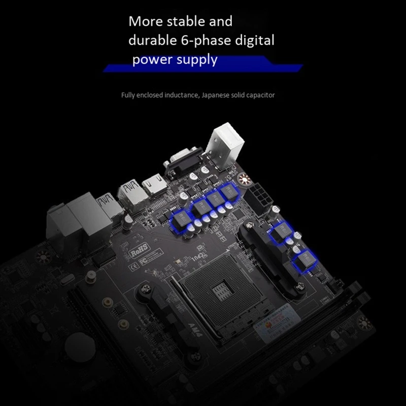 

HUANANZHI A320-D4 Supports AM4 1331 Pin DDR4 Dual Channel 32GB Memory SATA 3.0 for Desktop Computer, Suitable for Game Office