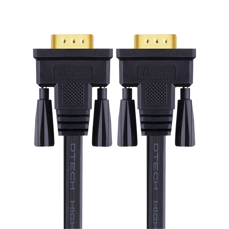 Кабели Dtech HD VGA 10 метровый ТВ монитор 3 + 6 штекеров м Черный кабель для ПК|Кабели VGA| |