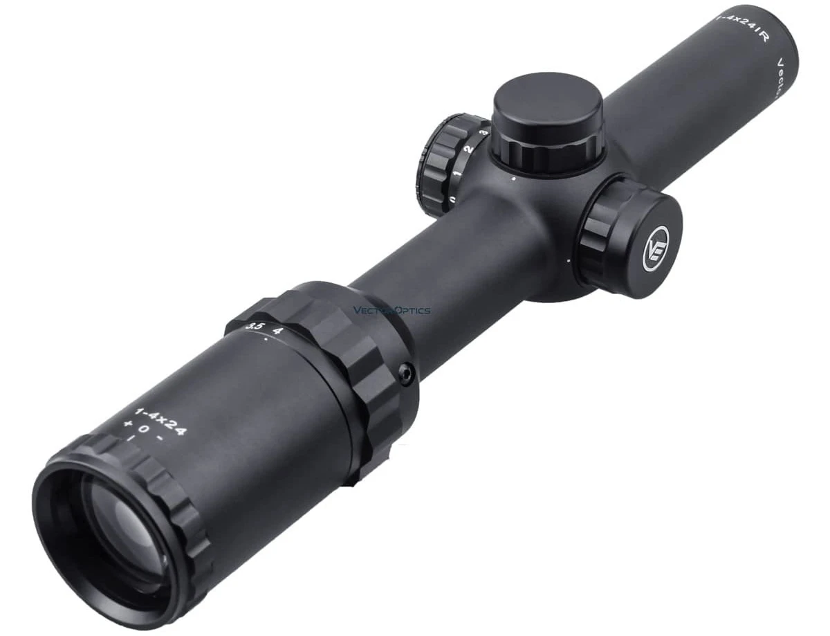Vector Optics Arbiter 1-4x24 Hunting Riflescope Telescope Rifle Scope Center Red Dot Illumination w/ Mounts Tested.3006 AR15 AK