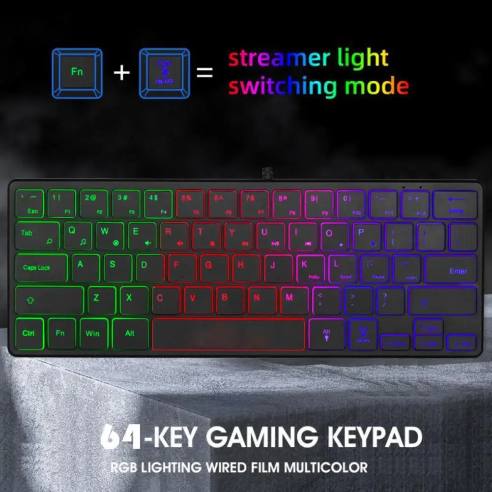 

Practical USB Keyboard Professional Portable Wired Keyboard Laptop Wired Gaming Keypad for Gamer USB Keyboard
