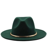 wide brim blackgreen simple church derby top hat panama solid felt fedoras hat for men women artificial wool blend jazz cap