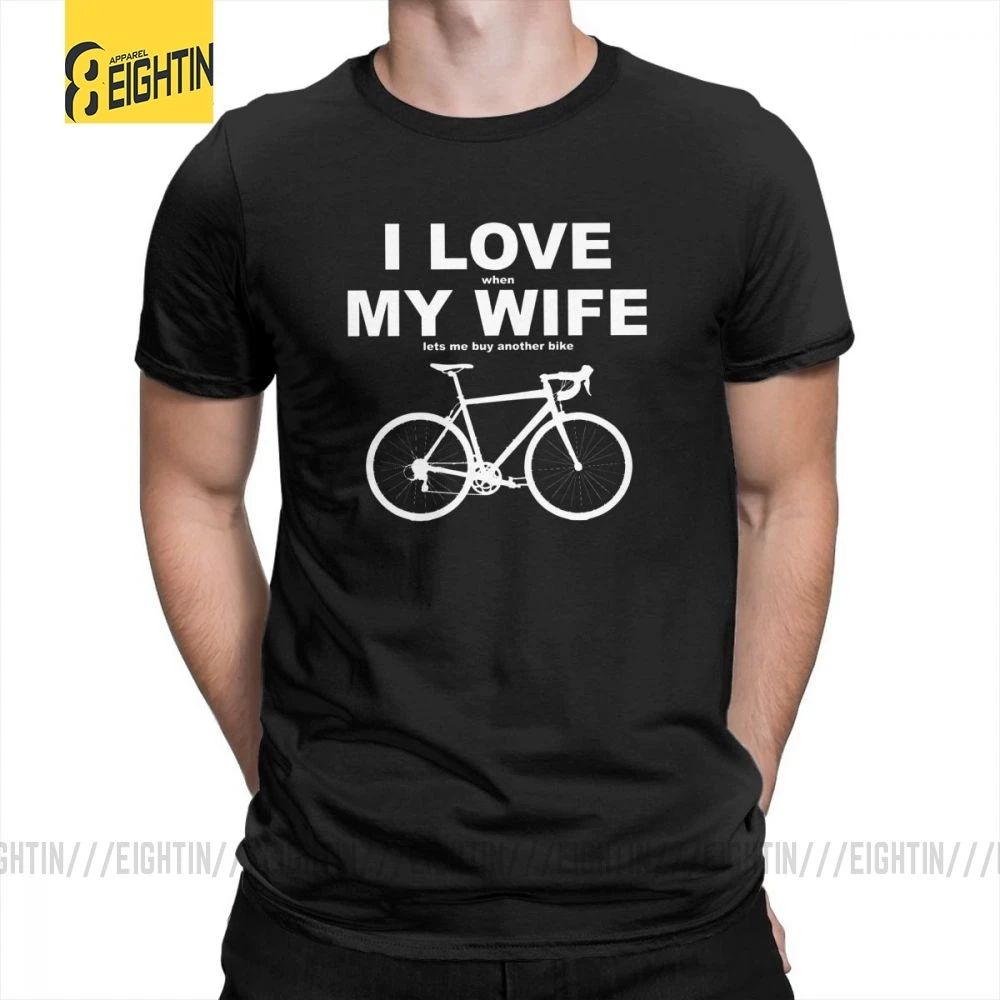 Мужская футболка с круглым вырезом I Love Who My Wife Lets Me летняя и коротким рукавом из 100%