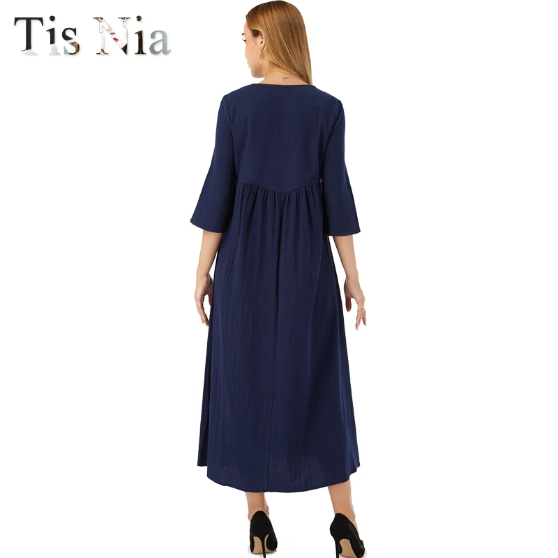 2021 Ladies Fashion Embroidered Long Skirt Casual Seven-point Robe Sleeve Folded Loose Waist Pure Color Robe Autumn XL 100 kg