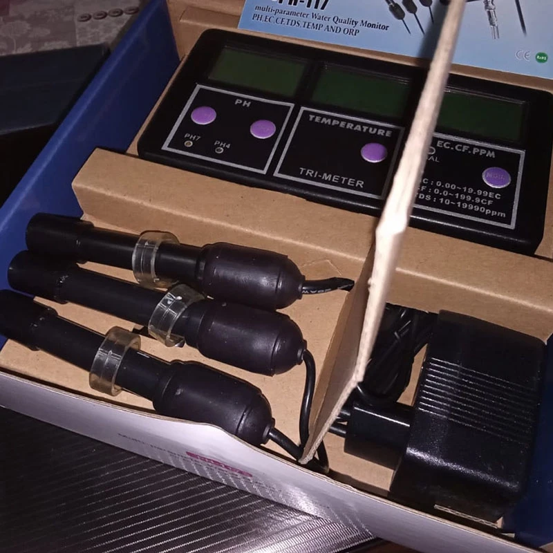 

6in1 Aquarium Water Quality Monitor Digital ORP PH RH Conductivity EC CF TDS(PPM) TEMP Electrode Meter Backlit US Plug