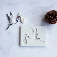 red crowned crane shape silicone mold fondant sugar cake decorating chocolate cupcake baking tools clay gumpaste mould