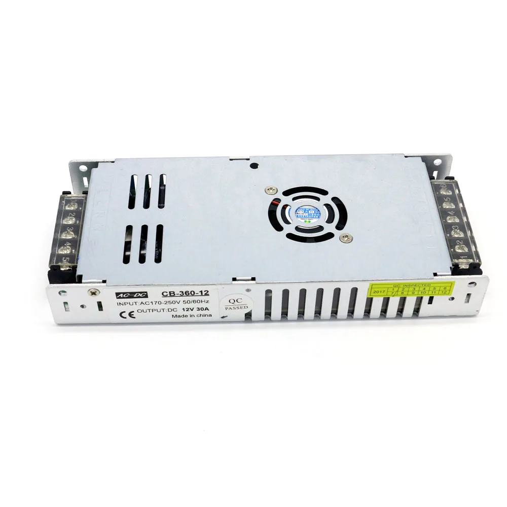Ультратонкий светодиодный трансформатор 12V 30A 360W Led импульсный адаптер питания