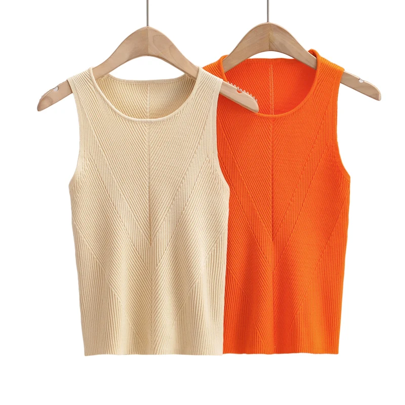 

JCÂ·KILIG New Type of 2021 Loose Hollow Line Decoration Sleeveless Bottom Shirt Kadies Versatile Thin L3173