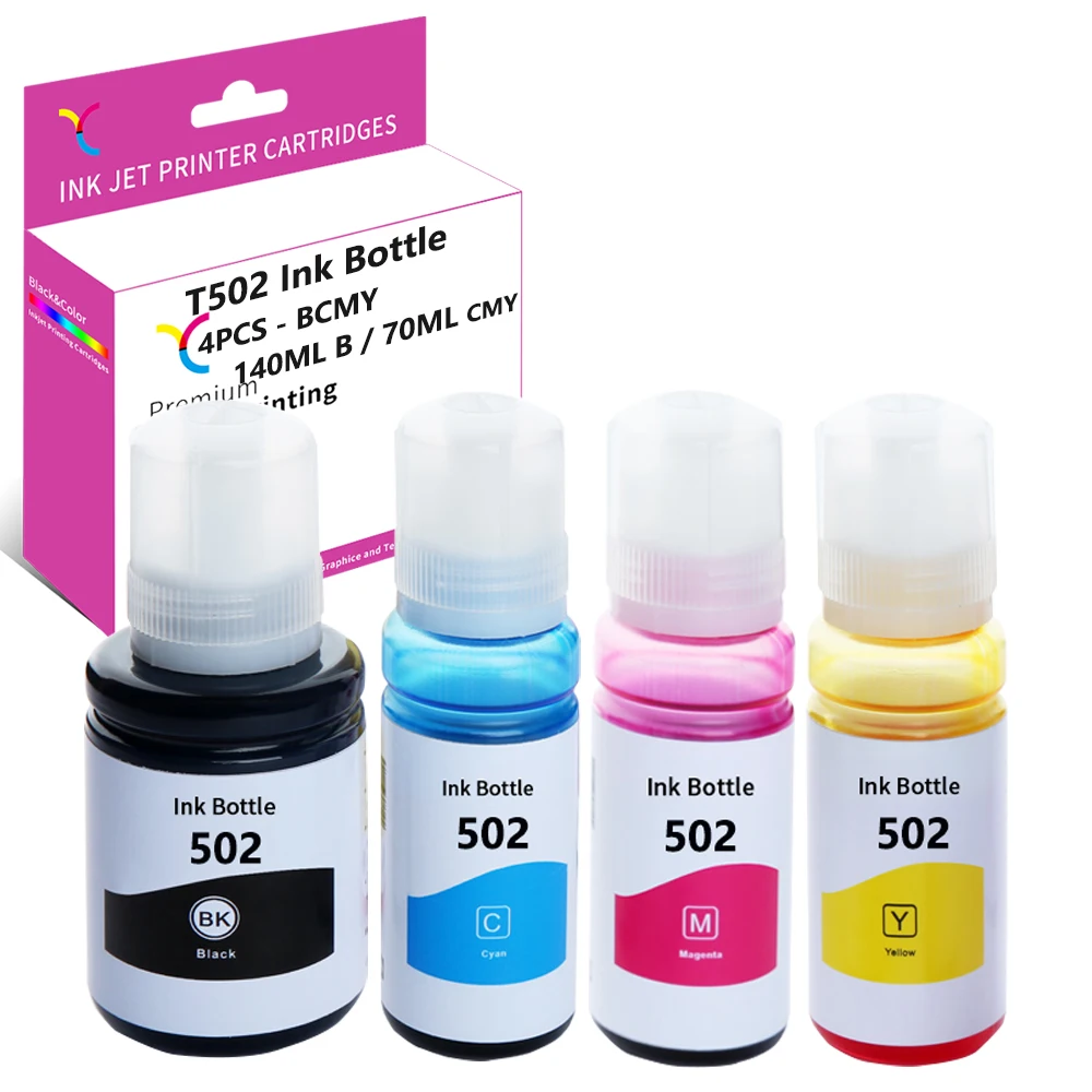YC Compatible for Epson 502 T502 Bottle Ink for ET-2760,ET-3710,ET-2750,ET-3700,ET-4760,ET-3750,ET-3760,ET-2700,ET15000,ST-2000