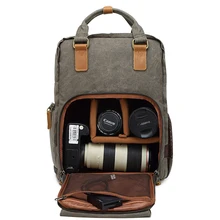 CAREELL C272 Canvas Digital SLR Photo Backpack Durable Photographer Padded Camera Bag for Camera Lens Flash Tripod Charger 272
