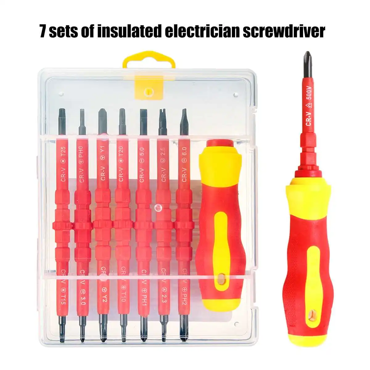 

Multifunction 7pcs Electric Insulated Repair Tool Practical Hand Screwdriver Tools Set Household for CR-V MagneticTool Acry Set