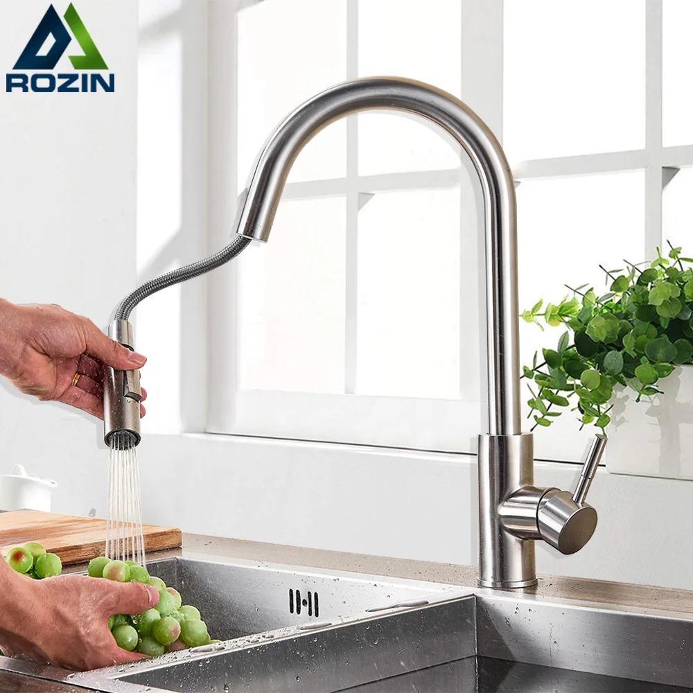 Кухонный кран с поворотом на 360 градусов матовый никелевый кухонный смеситель