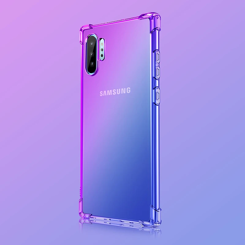 3 Градиент защитный силиконовый чехол для samsung Galaxy Note 10 9 8 S8 S9 S10 плюс S7 край A80 A70 A60 A50 A40 A30 A20 A10E корпус телефона - Цвет: 3