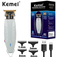 kemei 1931 professional t outliner beard hair trimmer with t blade mower for all around outlining dry shaving and fading cutter