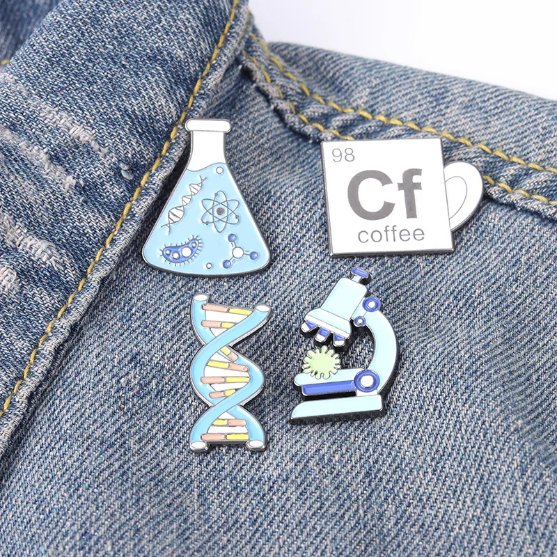

MIX DESIGNS Chemistry Microscope Enamel Label Pin Students Kids Cute Personality Brooches Clothes Bag Jewelries Badges WHOLESALE