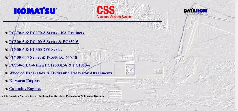 KOMATSU CSS Repair 2008 Полный комплект | Автомобили и мотоциклы