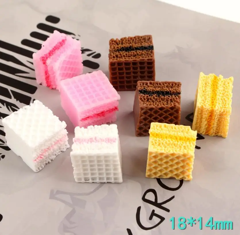 

Оптовая продажа! Кавайные вафли для печенья, шоколада, кофе, пирожных, полимерные бусины с плоским основанием для украшения, скрапбукинга, п...