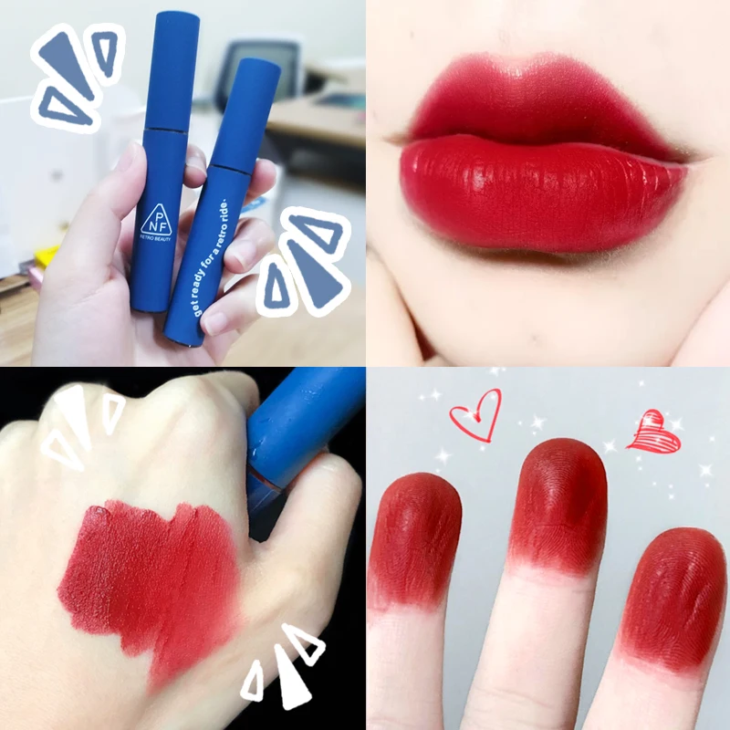 Синяя трубка для губ 6 цветов глазурь водостойкий стойкий ТИНТ сексуальная