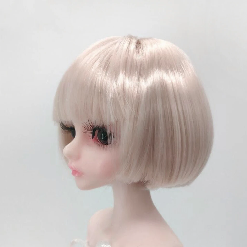 

DIY Short Wig for 1/6 Doll Hair Fit for 16-17cm Head Circumference White