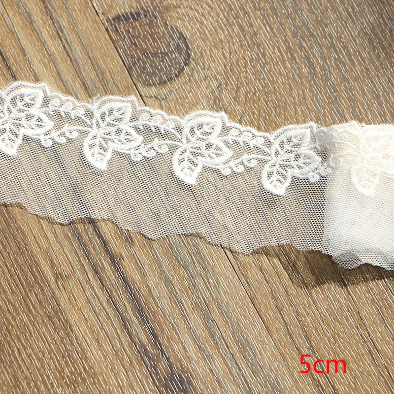 5CM 2YARD 2 ярда 7-16 см белая кружевная лента ручной работы кружевная отделка пэчворк материал пошив одежды «сделай сам» Аксессуары - Цвет: 5CM 2YARD